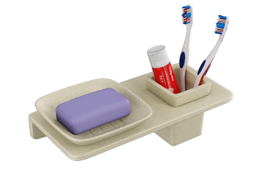Marble - Small Square Soap Dish With Glass