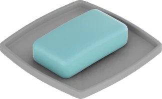 Gray - Large Square Soap Dish With Holder