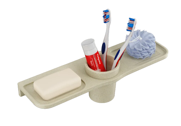 Marble - Double Soap Dish With Glass