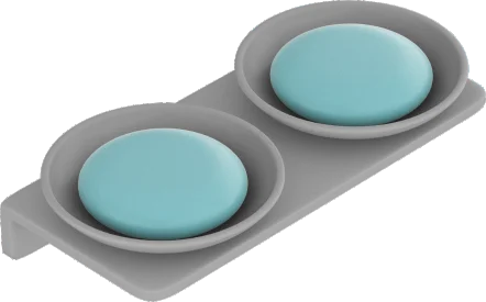 Gray - Double Round Soap Dish