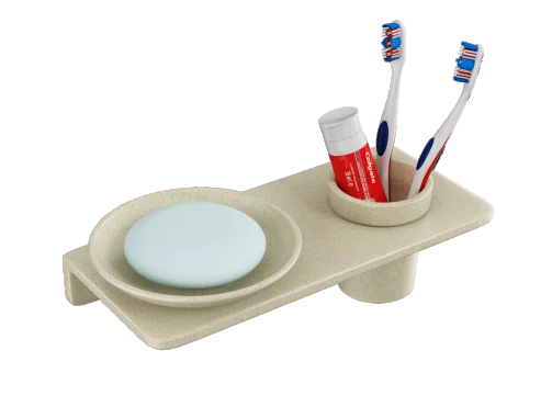 Marble - Round Soap Dish With Glass