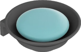 Black - Round Soap Dish