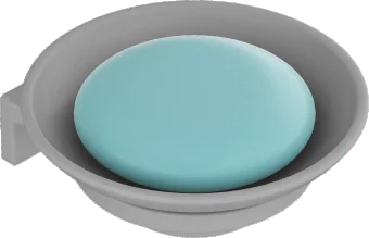 Gray - Round Soap Dish