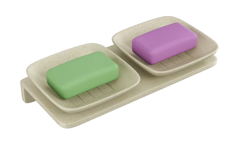 Marble - Double Small Square Soap Dish