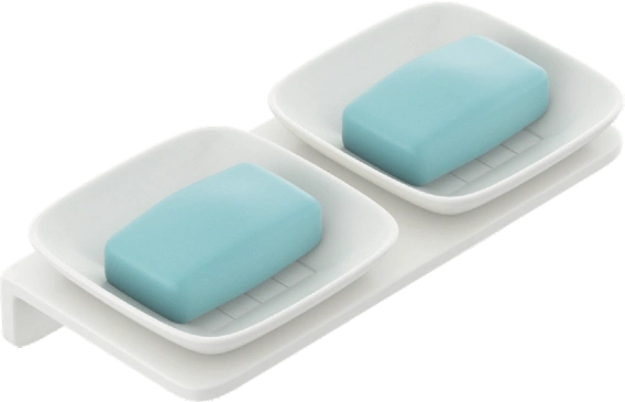 Double Small Square Soap Dish